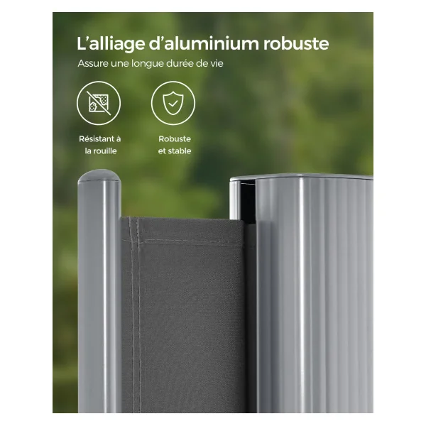 Store Simple Latéral Extractible 1,6x4 m Brise-Vue Pare-Soleil Gris Foncé