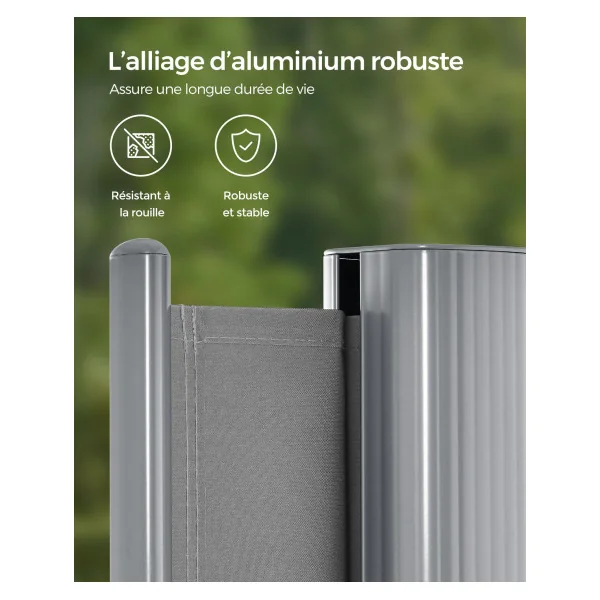 Store Simple Latéral Extractible 1,8 x 3,5 m Brise-Vue Pare-Soleil Gris Foncé