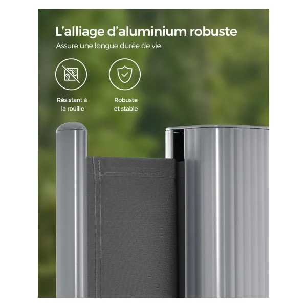 Store Simple Latéral Extractible 2x3 m Brise-Vue Pare-Soleil Gris Foncé