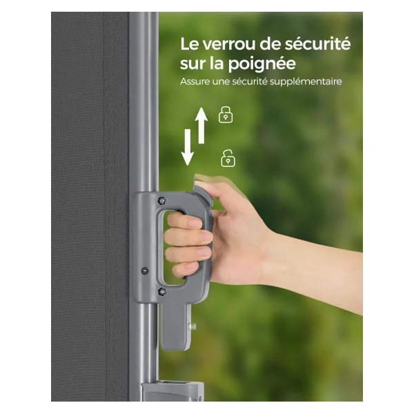 Store Simple Latéral Extractible 2x3 m Brise-Vue Pare-Soleil Gris Foncé