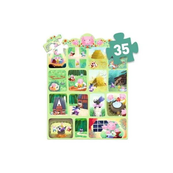 Story puzzle Les Trois Petits Cochons 35 pièces - Djeco