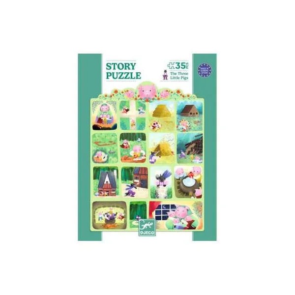 Story puzzle Les Trois Petits Cochons 35 pièces - Djeco