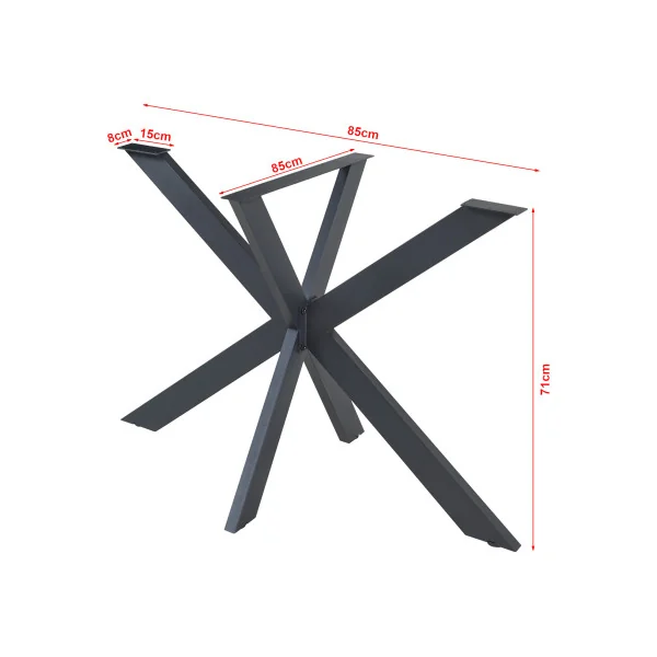 Structure de Table Acier 85 x 85 x 71 cm noir Pieds de Table Acier Noir Epuré