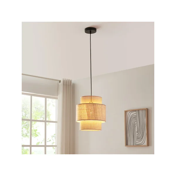 Suspension Elégante Ø 29 cm Noir Rotin