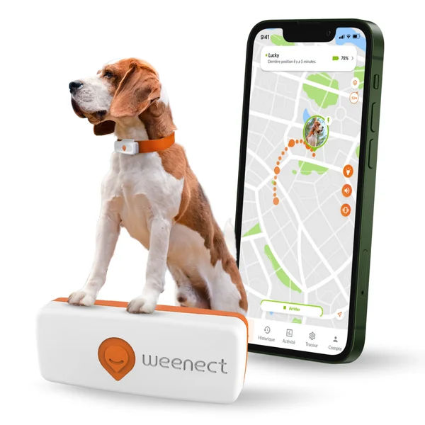 Sécurité Chien - Weenect GPS blanc XS – 60 X 23 X 12 mm