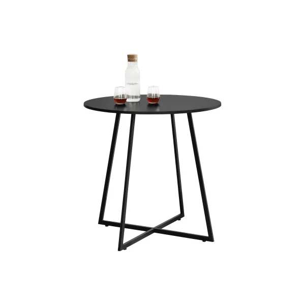 Table basse de salon 78 x 80 cm noire