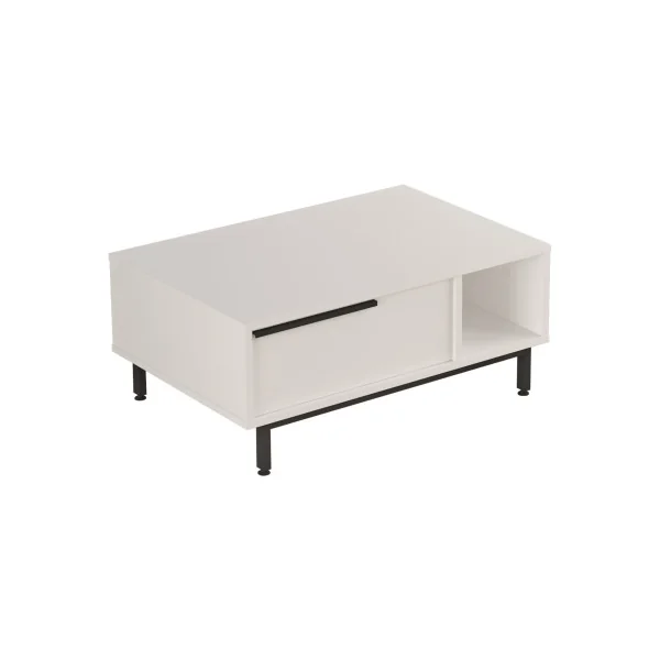 Table basse de Salon Moderne 90 x 60 x 38 cm Blanc Noir