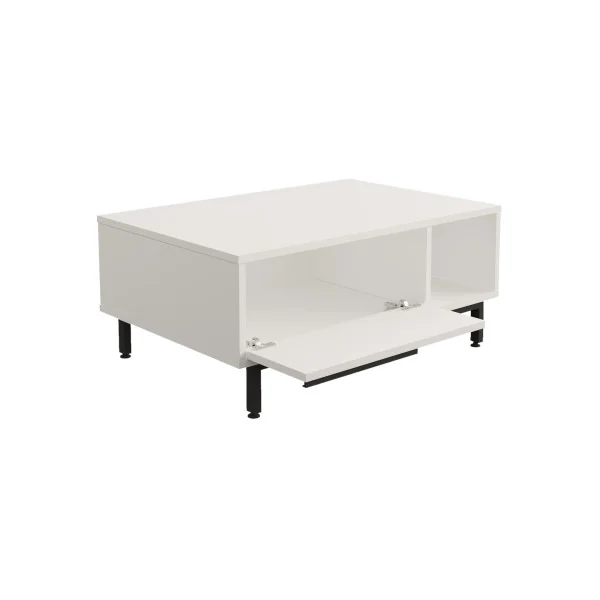 Table basse de Salon Moderne 90 x 60 x 38 cm Blanc Noir
