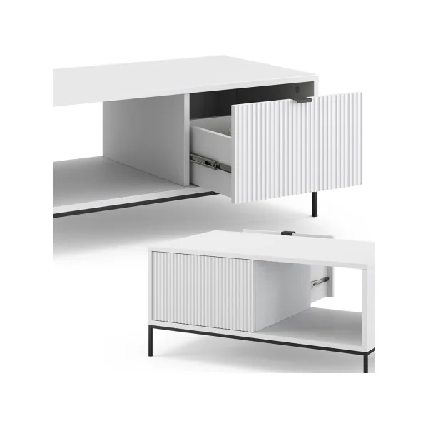Table Basse Design Blanc Table Basse Rectangulaire Table Basse 1 Tiroir