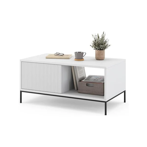 Table Basse Design Blanc Table Basse Rectangulaire Table Basse 1 Tiroir