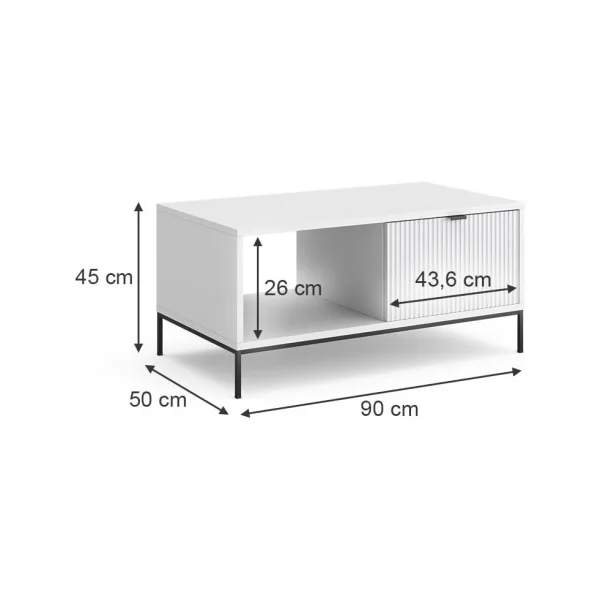 Table Basse Design Blanc Table Basse Rectangulaire Table Basse 1 Tiroir