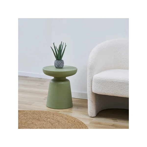 Table Basse Ronde 40 cm Verte Table de Salon Tendance