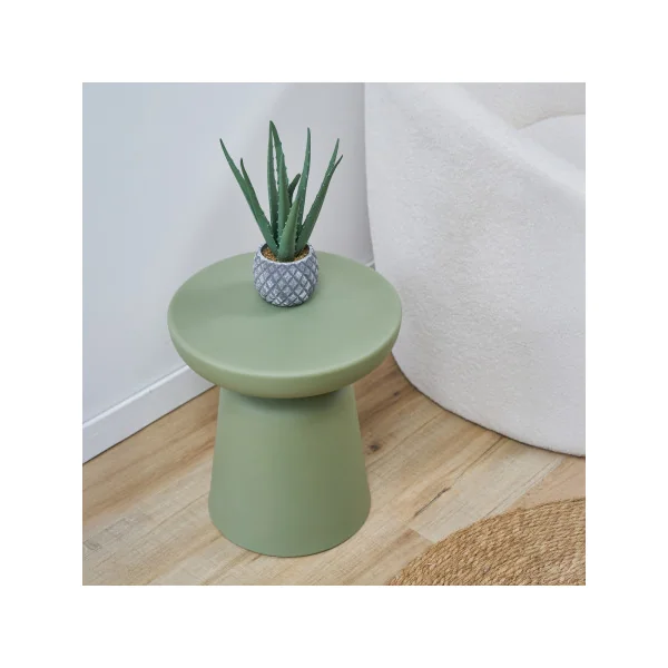 Table Basse Ronde 40 cm Verte Table de Salon Tendance