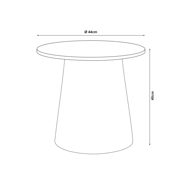 Table Basse Ronde 44 x 40 cm Gris et Bleu Table de Salon Tendance