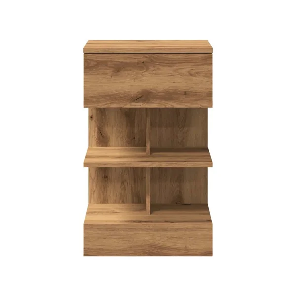 Table chevet moderne chêne artisan (x2) table de nuit chêne moderne