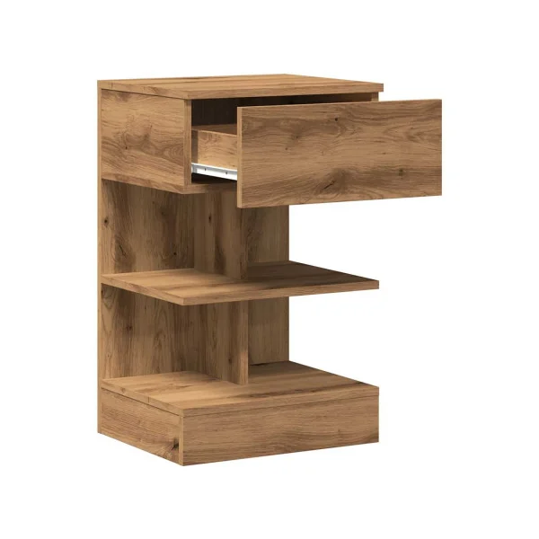 Table chevet moderne chêne artisan (x2) table de nuit chêne moderne