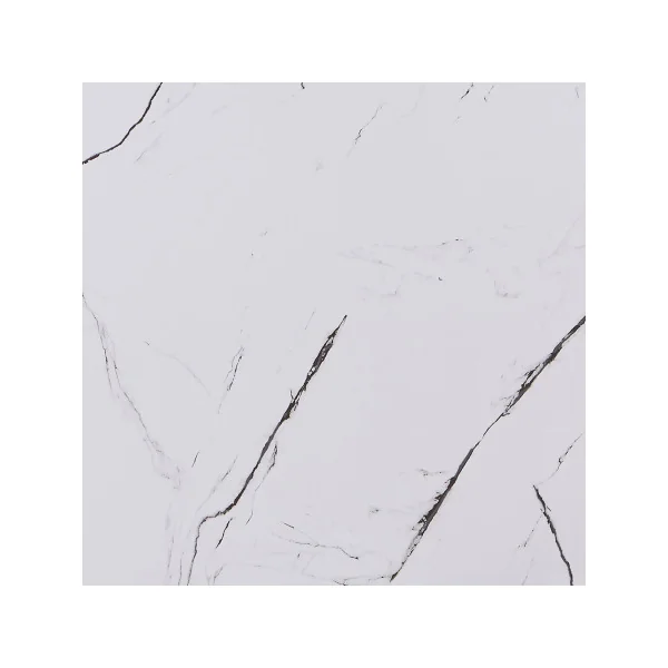 Table d'Appoint 40 x 40 x 45 cm Aspect Marbre Blanc Table Basse