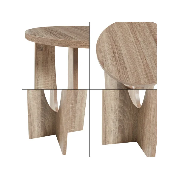 Table d'Appoint Effet Chêne 38 x 57 cm Table Salon Moderne