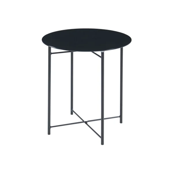 Table d'Appoint en Acier et Verre Trempé 42 x 45 cm Noir Table de Salon