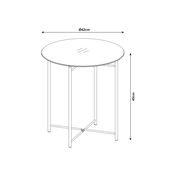 Table d'Appoint en Acier et Verre Trempé 42 x 45 cm Noir Table de Salon