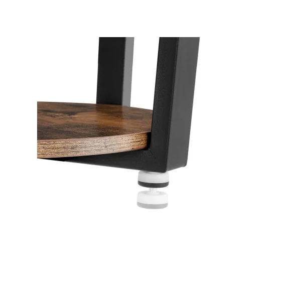 Table d'Appoint Ronde Marron Rustique Noir Table Basse de Salon Industriel