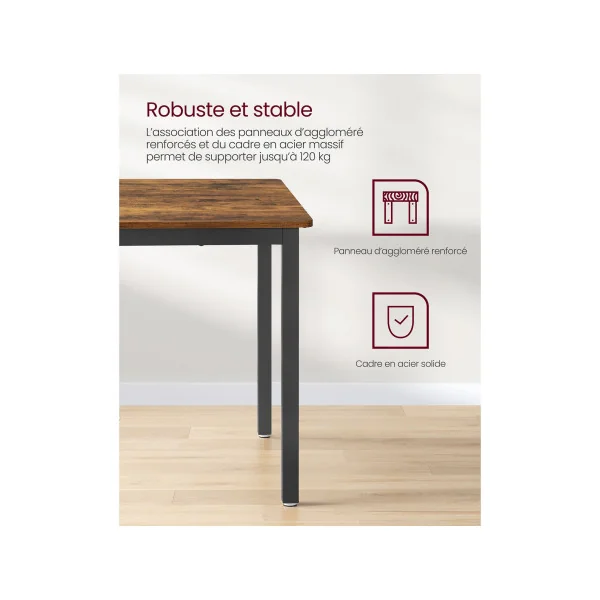 Table de Bar 110x70x75 cm Industriel Table à Manger pour 4 Personnes Table Salon Table de Cuisine