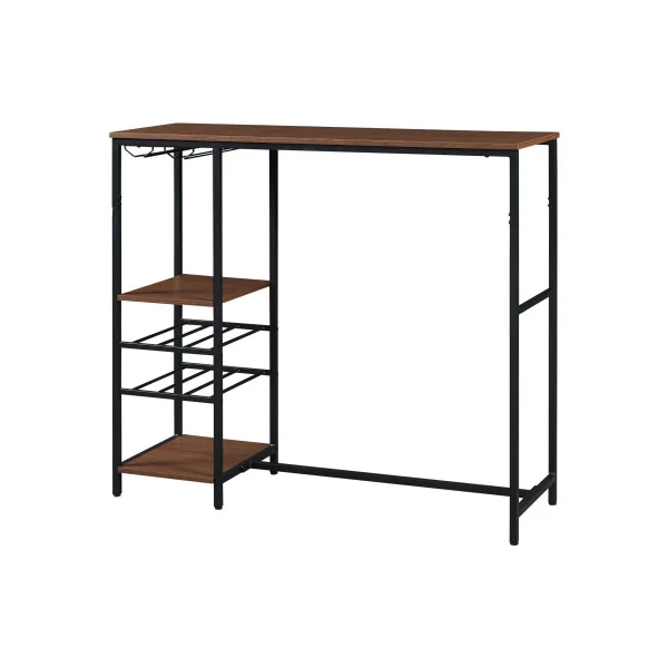Table de Bar 120 x 40 x 105 cm Noir Effet Noyer