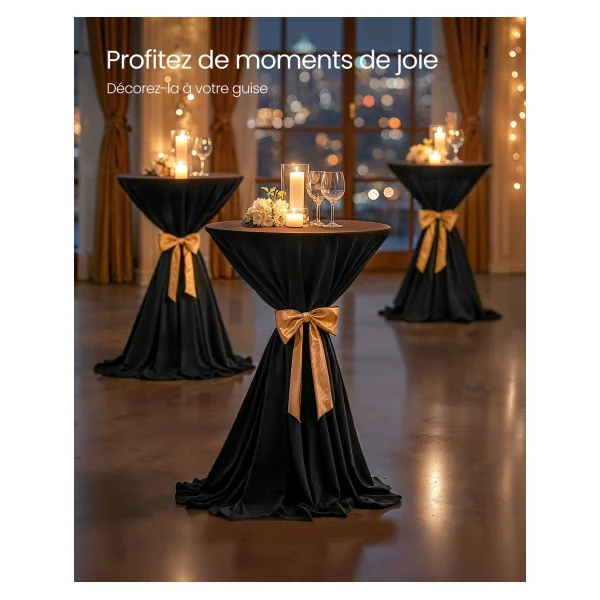 Table de Bar Haute Ronde 60 x 60 x 105 cm Noir en Acier