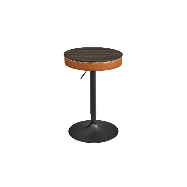 Table de Bar Réglable en Hauteur avec Rangement Marron Cendré et Caramel