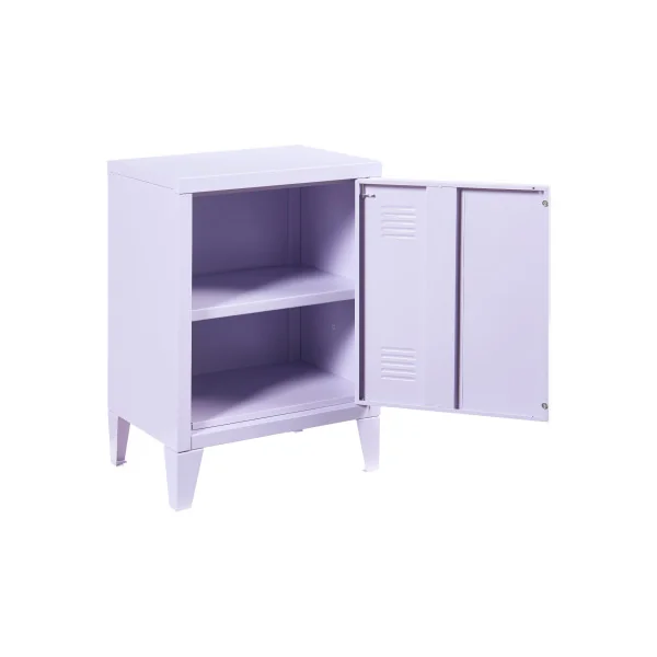 Table de Chevet 1 Porte en Acier 40 x 30 x 57 cm Violet Table de Nuit en Métal