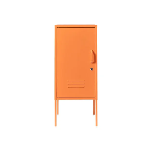 Table de Chevet Acier Orange 35 x 35 x 82 cm Table de Nuit en Métal sur Pieds