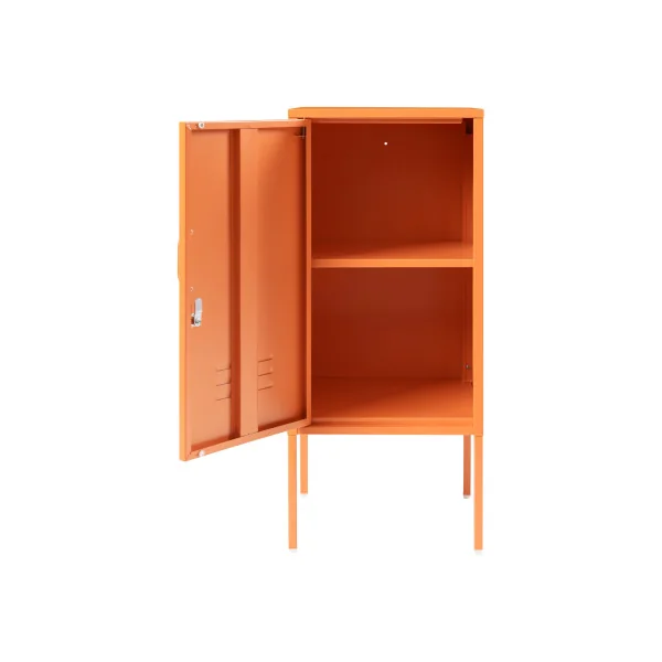 Table de Chevet Acier Orange 35 x 35 x 82 cm Table de Nuit en Métal sur Pieds