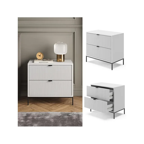 Table de Chevet Blanche Design Graphique Table Chevet Blanc Table Nuit Moderne