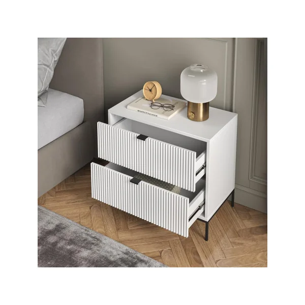 Table de Chevet Blanche Design Graphique Table Chevet Blanc Table Nuit Moderne