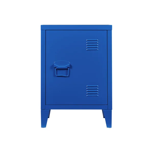 Table de Chevet Métal Bleu 40 x 30 x 57 cm Table de Nuit en Acier 1 Porte