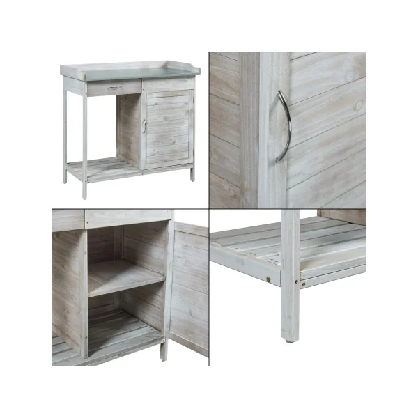 Table de Rempotage 98 x 48 x 94 cm en Sapin Gris