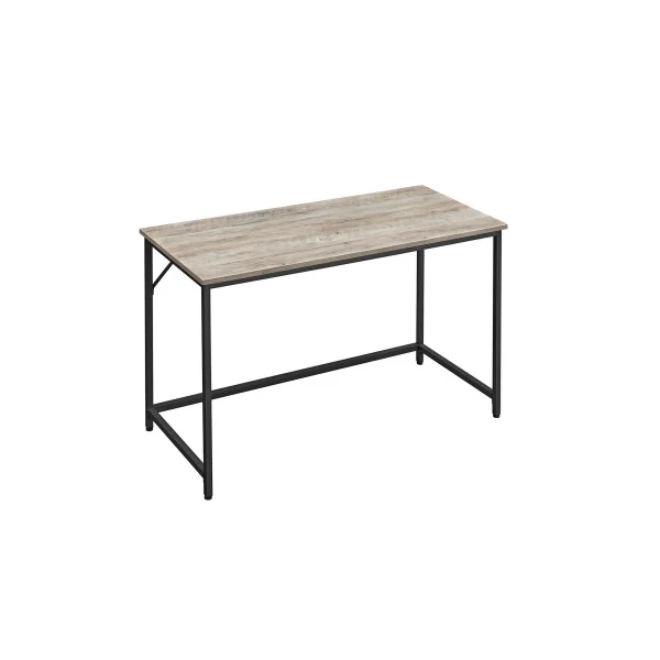 Table de Travail Bureau Industriel 120x60x75 cm Grège Cadre en Acier Noir
