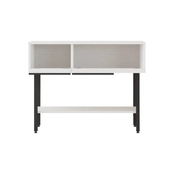 Table d'Entrée Console d'Entrée 100 x 30 x 76 cm Blanc et Noir 2 Portes Noir