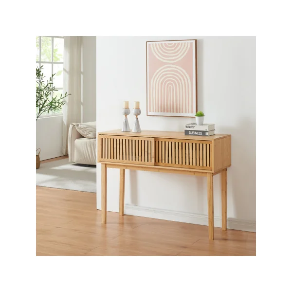 Table d'Entrée en Bambou Console Entrée en Bambou 110 x 39 x 81 cm