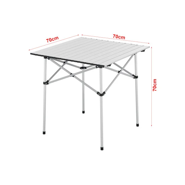 Table Pliante de Camping 70 x 70 x 70 cm Argent Table Pique Nique
