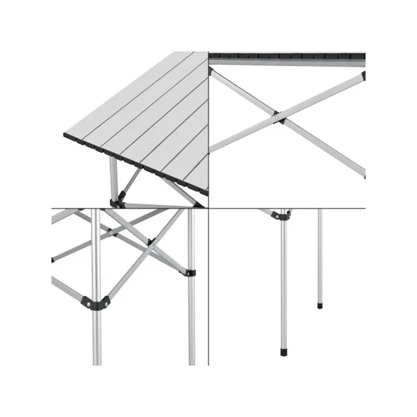 Table Pliante de Camping 70 x 70 x 70 cm Argent Table Pique Nique