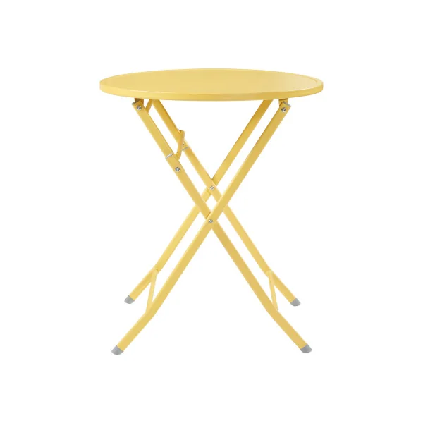 Table Pliante de Jardin 62 x 71 cm en Acier Laqué Jaune