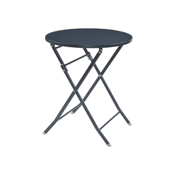 Table Pliante de Jardin 62 x 71 cm en Acier Laqué Noir