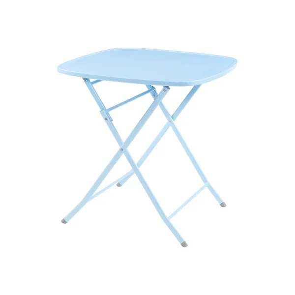 Table Pliante de Jardin 70 x 70 x 71 cm en Acier Laqué Bleu Ciel