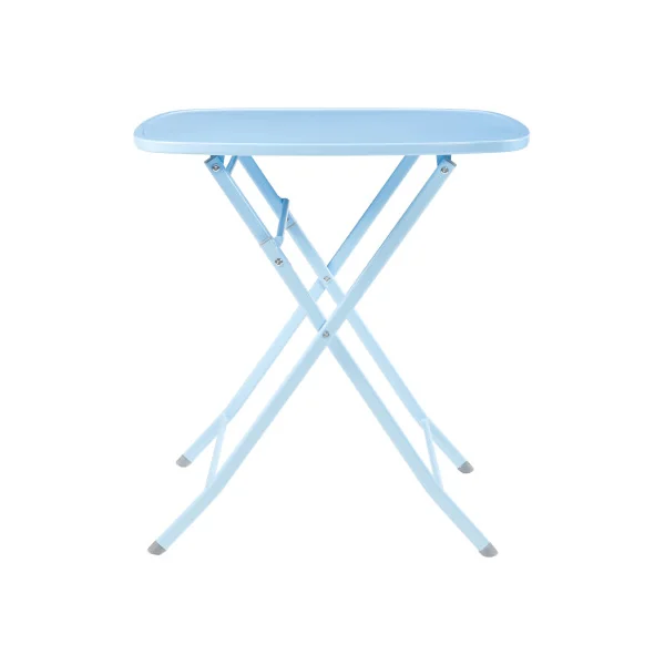 Table Pliante de Jardin 70 x 70 x 71 cm en Acier Laqué Bleu Ciel