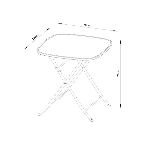 Table Pliante de Jardin 70 x 70 x 71 cm en Acier Laqué Jaune