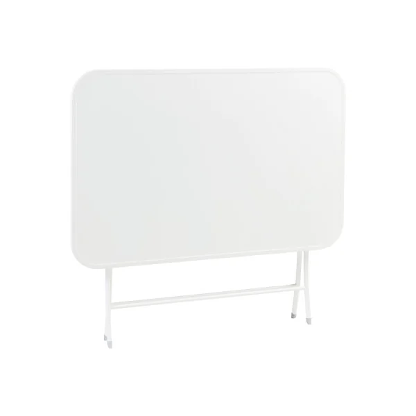 Table Pliante de Jardin Rectangulaire Acier Laqué Blanc 110 x 70 x 71 cm