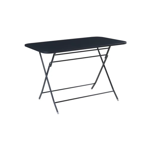 Table Pliante de Jardin Rectangulaire Acier Laqué Noir 110 x 70 x 71 cm