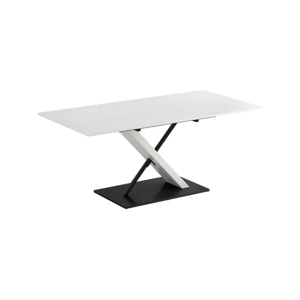 Table à Manger Extensible Moderne Table de Salle à Manger Noir et Blanc Design