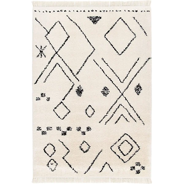 Tapis berbère à franges beige L.230 x l.160cm Balta
